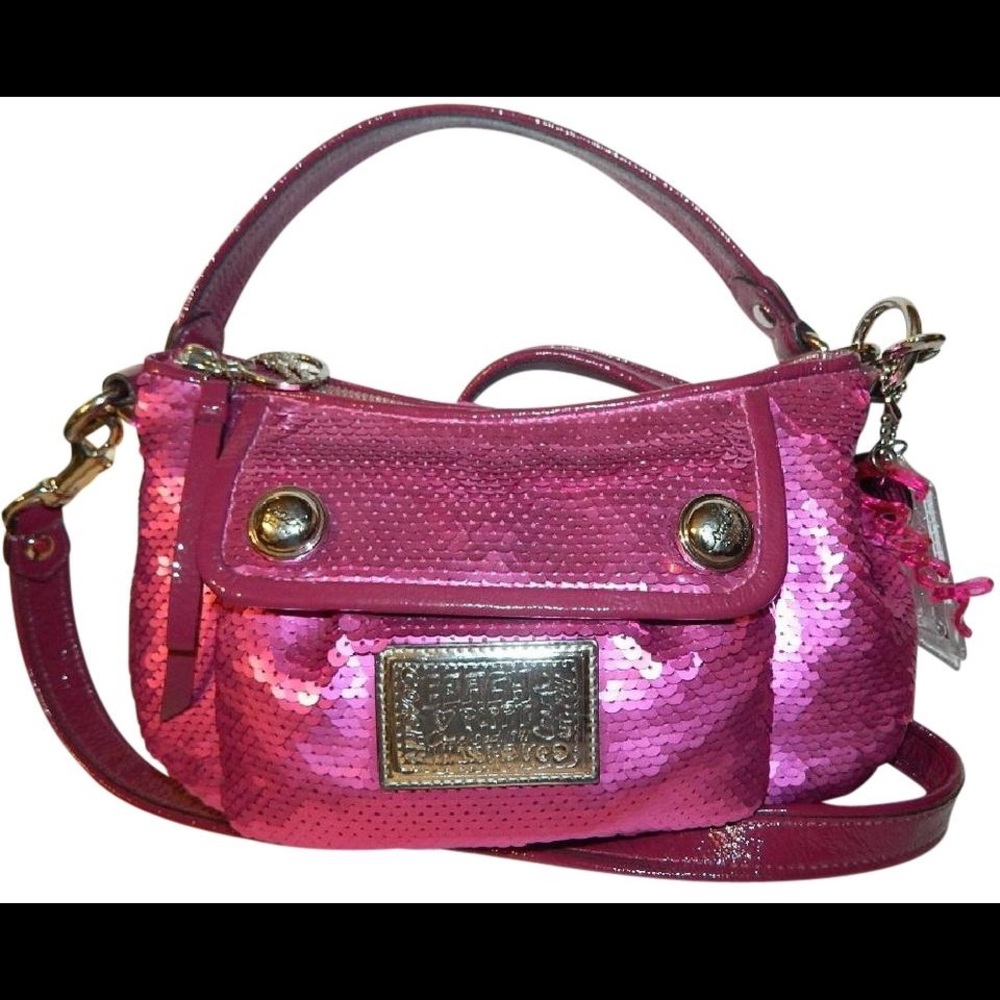 BRAND NEW!! Hot pink sequins Coach Poppy purse.